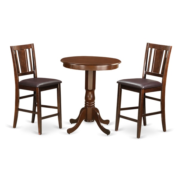 Shop Mahogany Rubberwood 3-piece Pub Table Set - Overstock ...