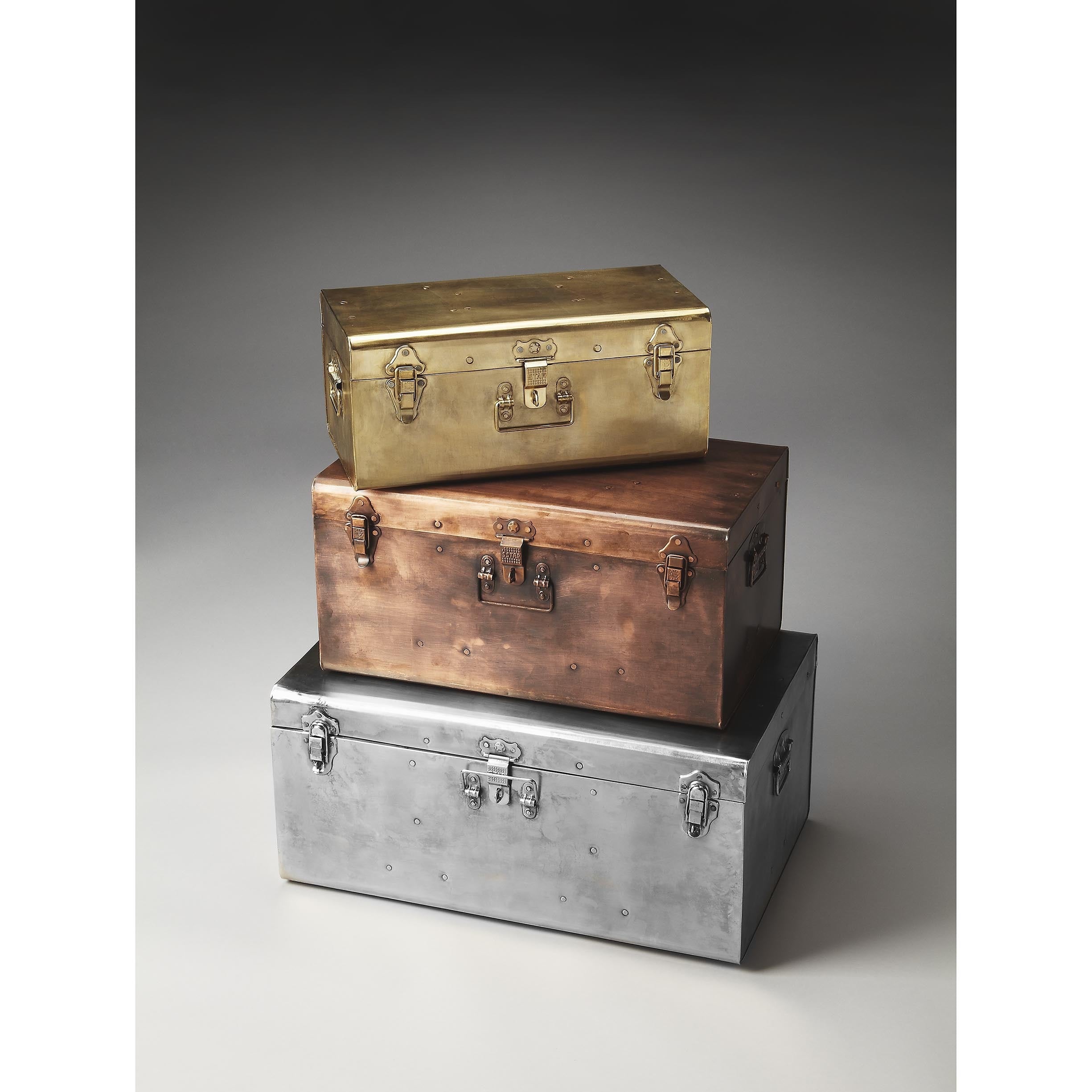 Shop Butler Modern Rectangular Storage Trunk Set Moderate Assorted Overstock 12063912