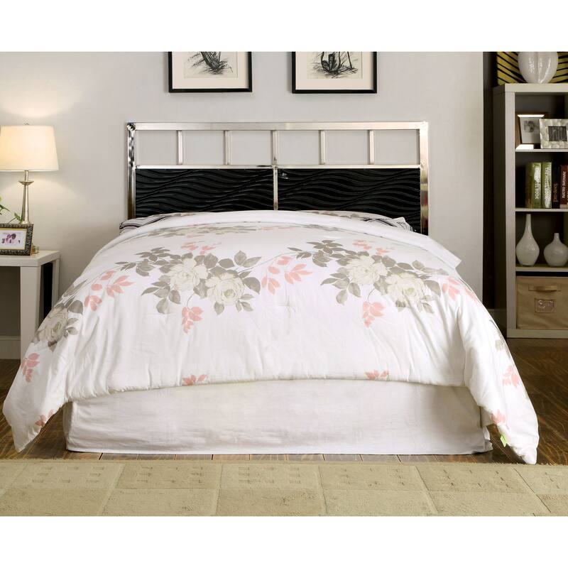 Furniture of America Nols Modern 2-Piece Metal Headboard and Footboard Set