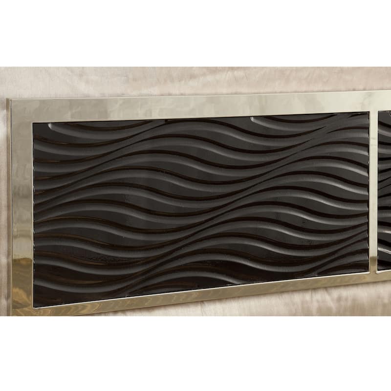 Furniture of America Nols Modern 2-Piece Metal Headboard and Footboard Set