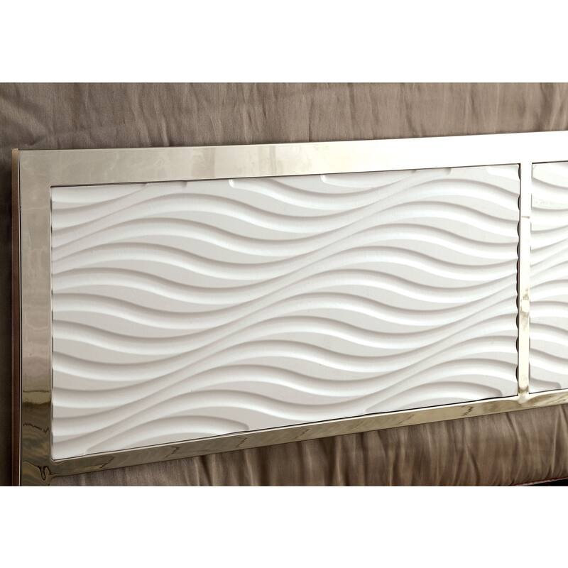 Furniture of America Nols Modern 2-Piece Metal Headboard and Footboard Set