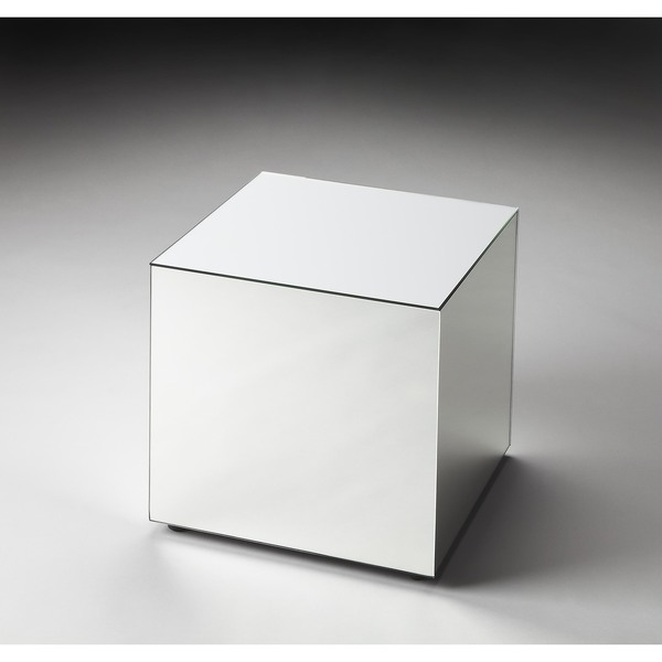 Handmade Butler Emerson Mirrored Bunching Cube (India) - Grey/Silver