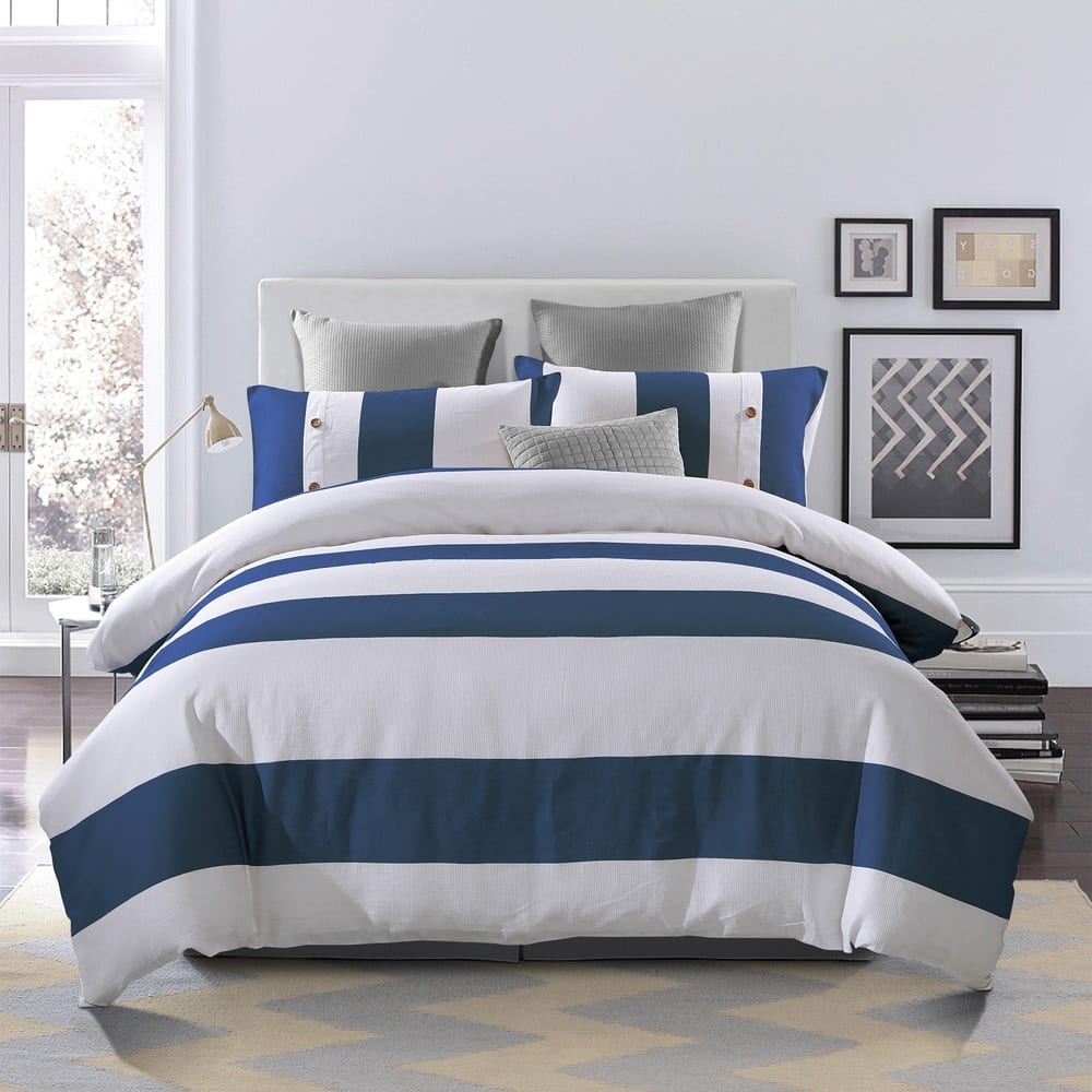 Superior Addison 300 TC Embroidered Cotton Duvet Cover Set