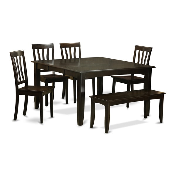 Shop Black-finished Wood 6-piece Dining Room Set With Dining Bench