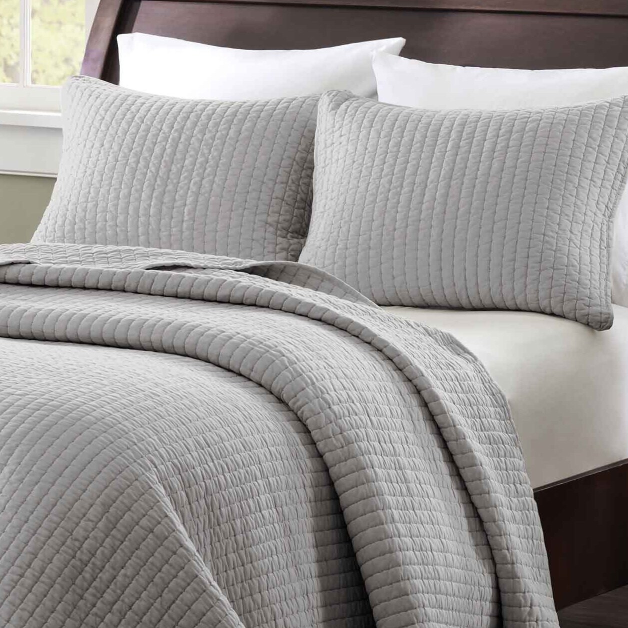Madison Park Colby 2-piece Twin/TXL Size Coverlet Set in Grey (As