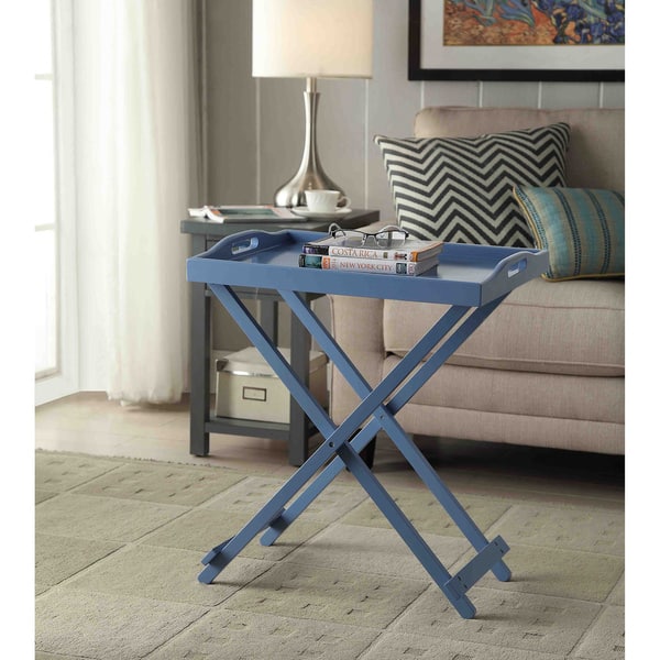 Shop Convenience Concepts Designs2go Folding Tray Table In Blue