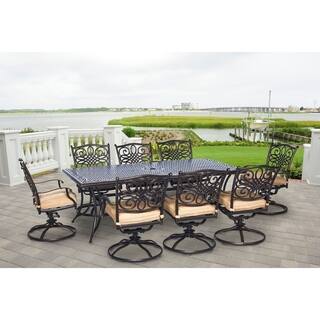 Size 9 Piece Sets Outdoor Dining Online At Hanover Outdoor Traddn9pcsw 8 Traditions 9 Piece Dining Set