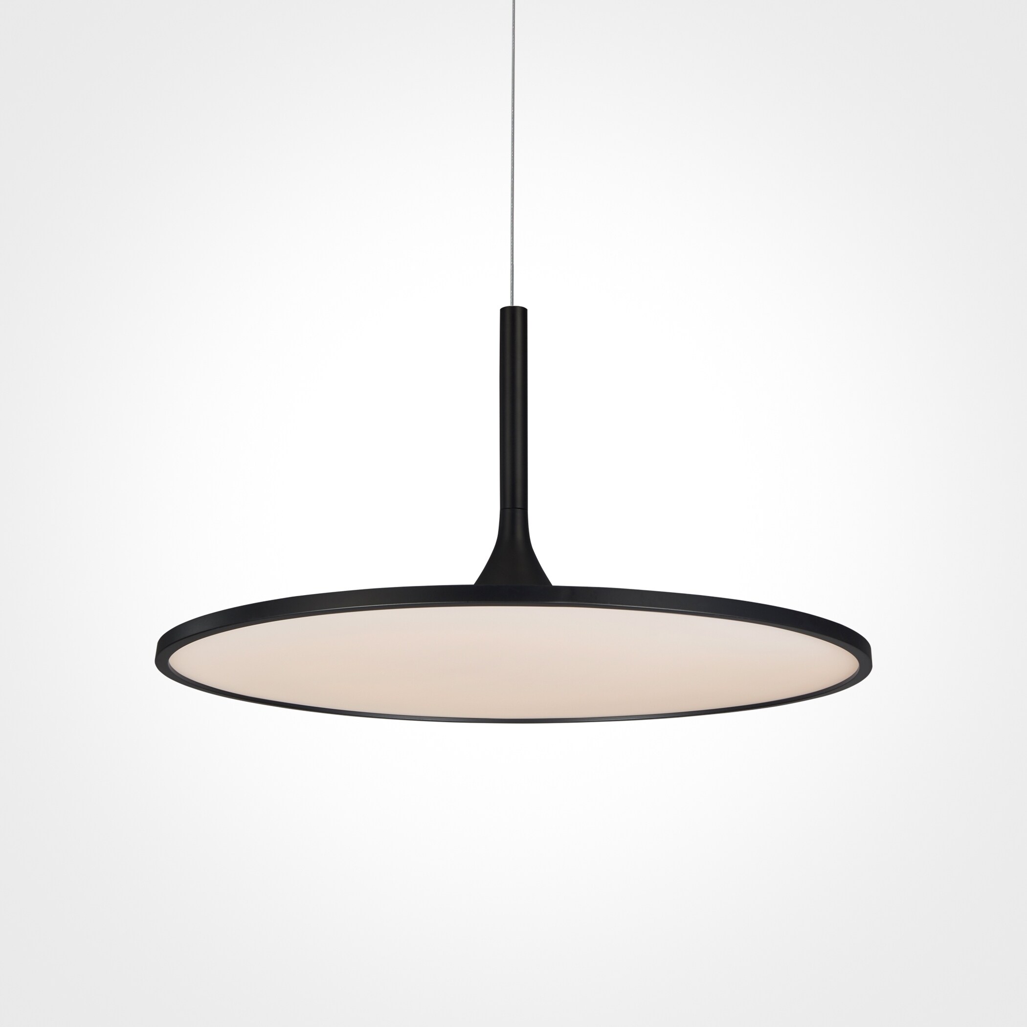 VONN Lighting VMC31820BL Salm 24-inch Modern Disc Chandelier in Black (Bulbs Included - LED Integrated - Black - Acrylic/Metal - - Chandeliers For Bedrooms by Overstock.com