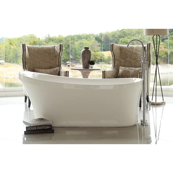 Signature Bath Calm Acrylic 67-inch Freestanding Bathtub