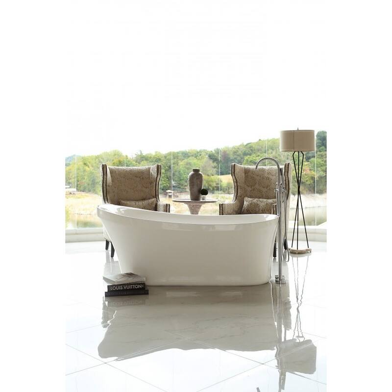 Signature Bath Calm Acrylic 67-inch Freestanding Bathtub