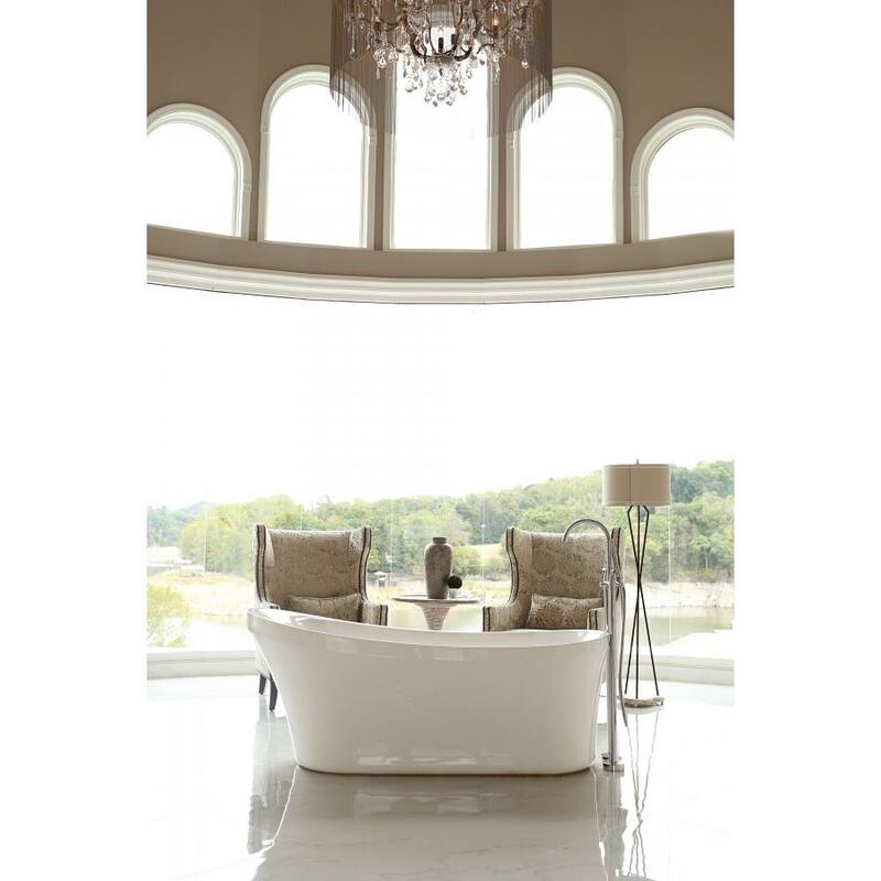 Signature Bath Calm Acrylic 67-inch Freestanding Bathtub