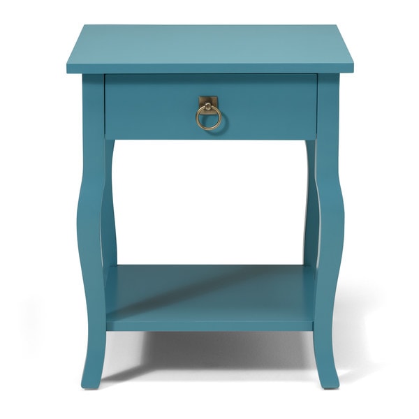 Lillian Collection Blue MDF, Wood 1-drawer Side Table