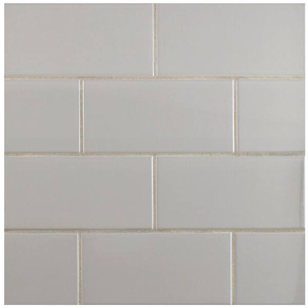 Somertile 3x6 Inch Malda Subway Glossy Warm Grey Somertile 3x6 Inch Malda Subway Glossy Warm Grey