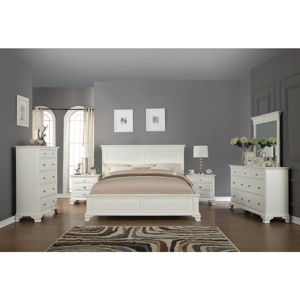 Shop Laveno 012 White Wood Bedroom Furniture Set, Includes ...