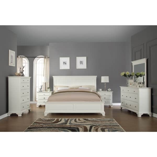 Shop Laveno 012 White Wood Bedroom Furniture Set Includes Queen