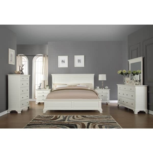 Shop Laveno 012 White Wood Bedroom Furniture Set Includes King