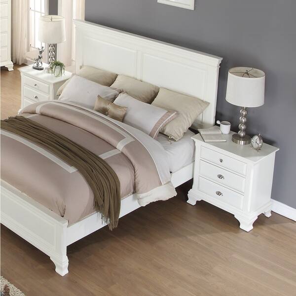 Roundhill Furniture Bedroom Furniture Bed Dresser King White