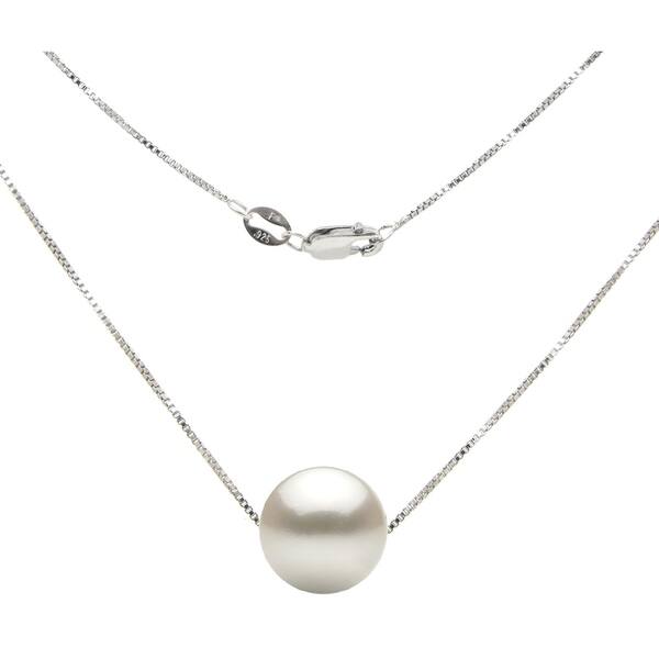 14k White Gold Chain with Black Freshwater Cultured Pearl Pendant Necklace 11-11.5mm 14k White Gold Chain with Black Freshwater Cultured Pearl Pendant Necklace 11-11.5mm
