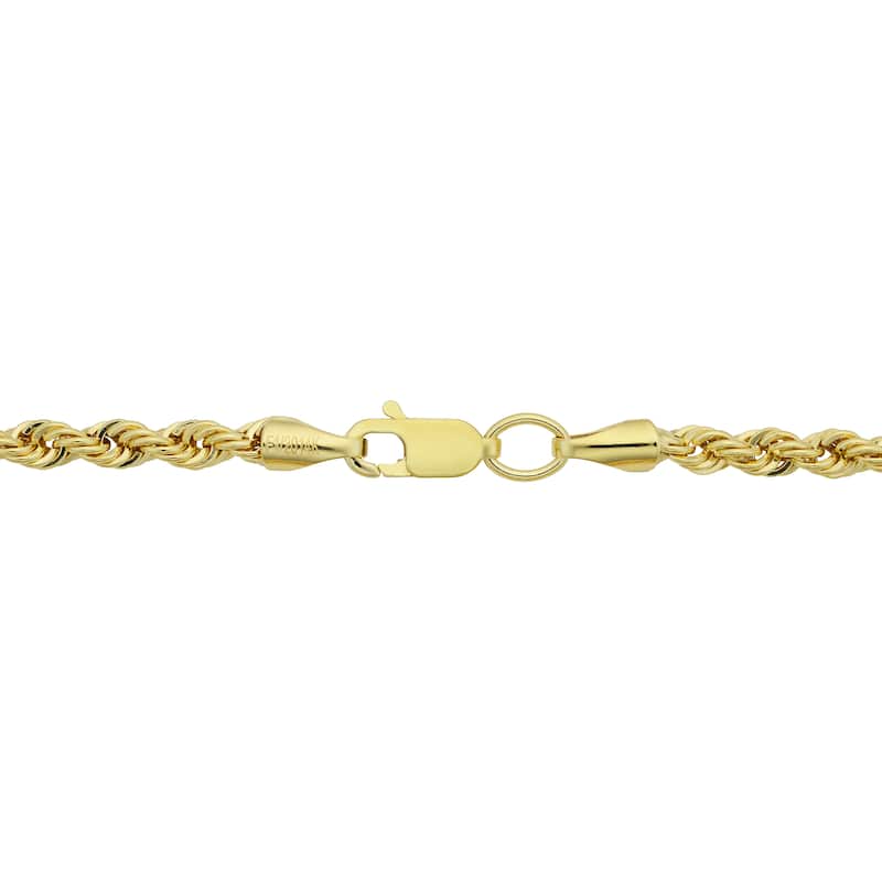 14k Yellow Gold Filled Men's 3.2 mm Rope Chain Necklace (16-36 inches)