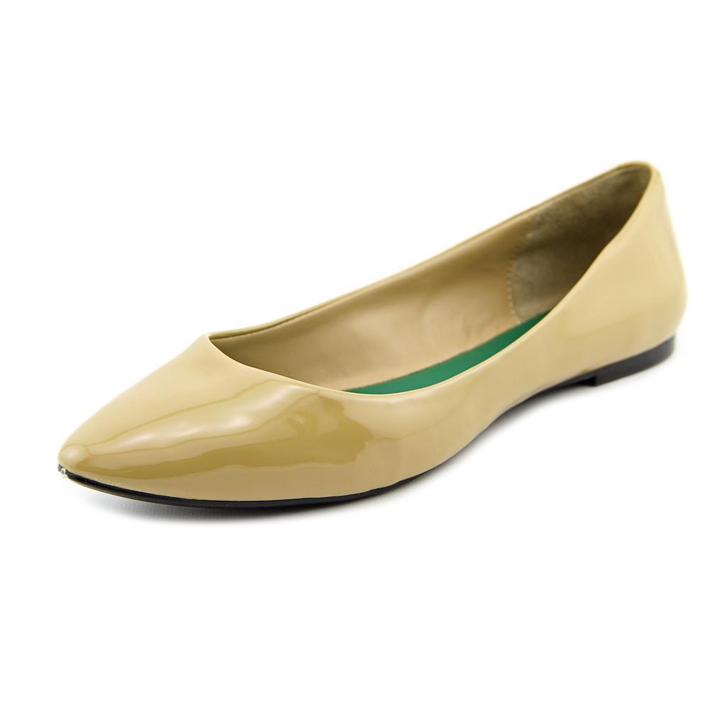 tan patent leather flats