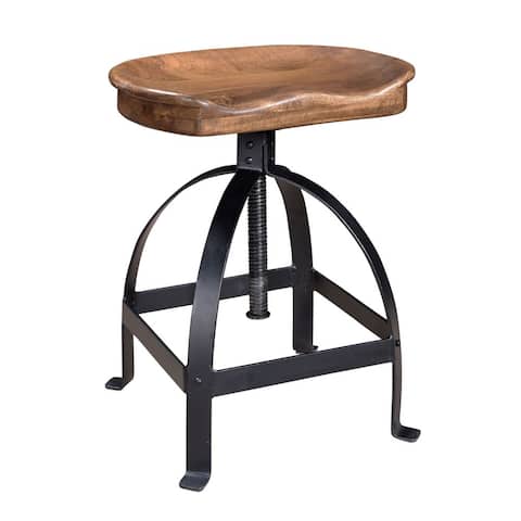 Somette Manna Brown Adjustable Saddle Stool - 14"L x 17.5"W x 30"H