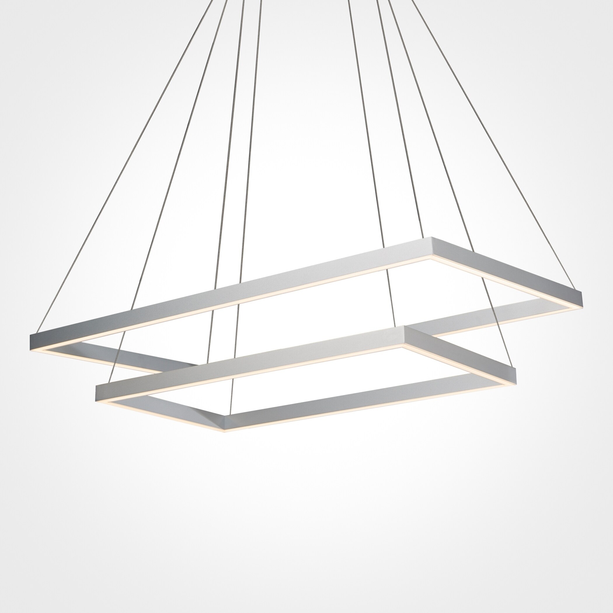 VONN Lighting VMC31710AL Atria Duo 29-inch Integrated LED Chandelier in Silver (Bulbs Included - LED Integrated - Grey - Acrylic/Metal - - Chandeliers For Bedrooms by Overstock.com