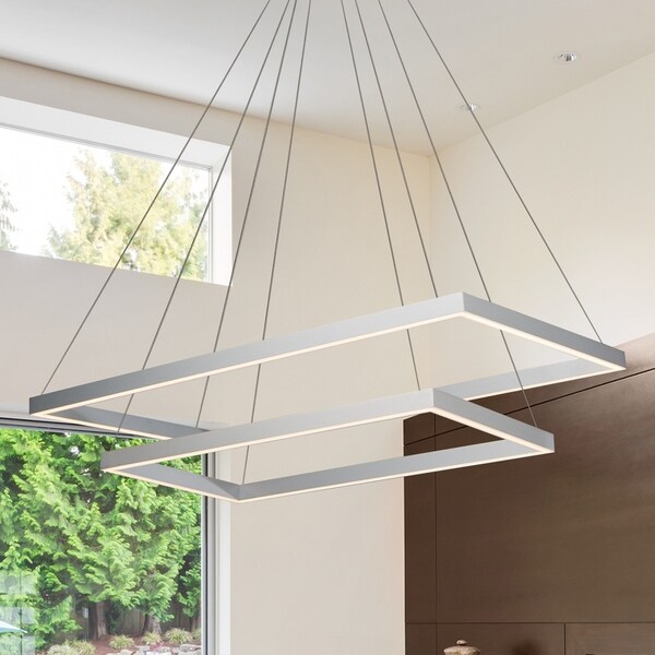 VONN Lighting VMC31710AL Atria Duo 29-inch Integrated LED Chandelier in Silver