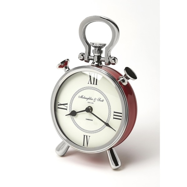 Butler Ruby Red/Nickel-finish Desk Clock