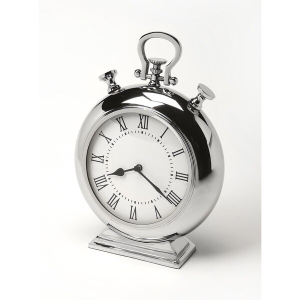 Butler Alistair Nickel Finish Desk Clock