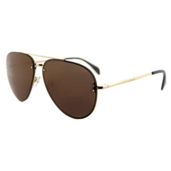 Shop Celine CL 41391 Mirror J5G-LC Gold Metal Aviator Sunglasses Violet Lens - Free Shipping 
