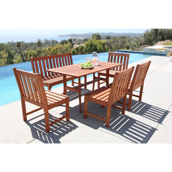 Malibu Eco-friendly 6-piece Outdoor Hardwood Dining Set ...