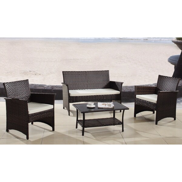 Shop Modern Outdoor Garden Patio 4-piece Wicker Sofa Furniture Set Modern Outdoor Garden Patio 4-piece Wicker Sofa Furniture Set - Shop Modern Outdoor Garden Patio 4-piece Wicker Sofa Furniture Set