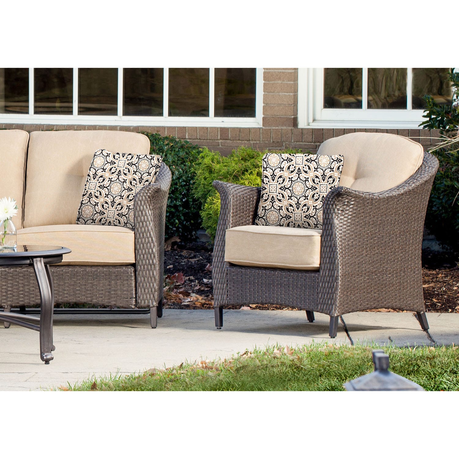 Shop Hanover Outdoor Gramercy4pc Gramercy 4 Piece Seating Set In Country Cork Overstock 12067247