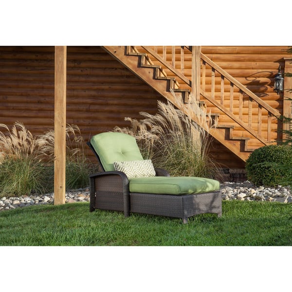 Hanover Strathmere Green Steel Outdoor Chaise Lounge Chair - Bed Bath &  Beyond - 12067834