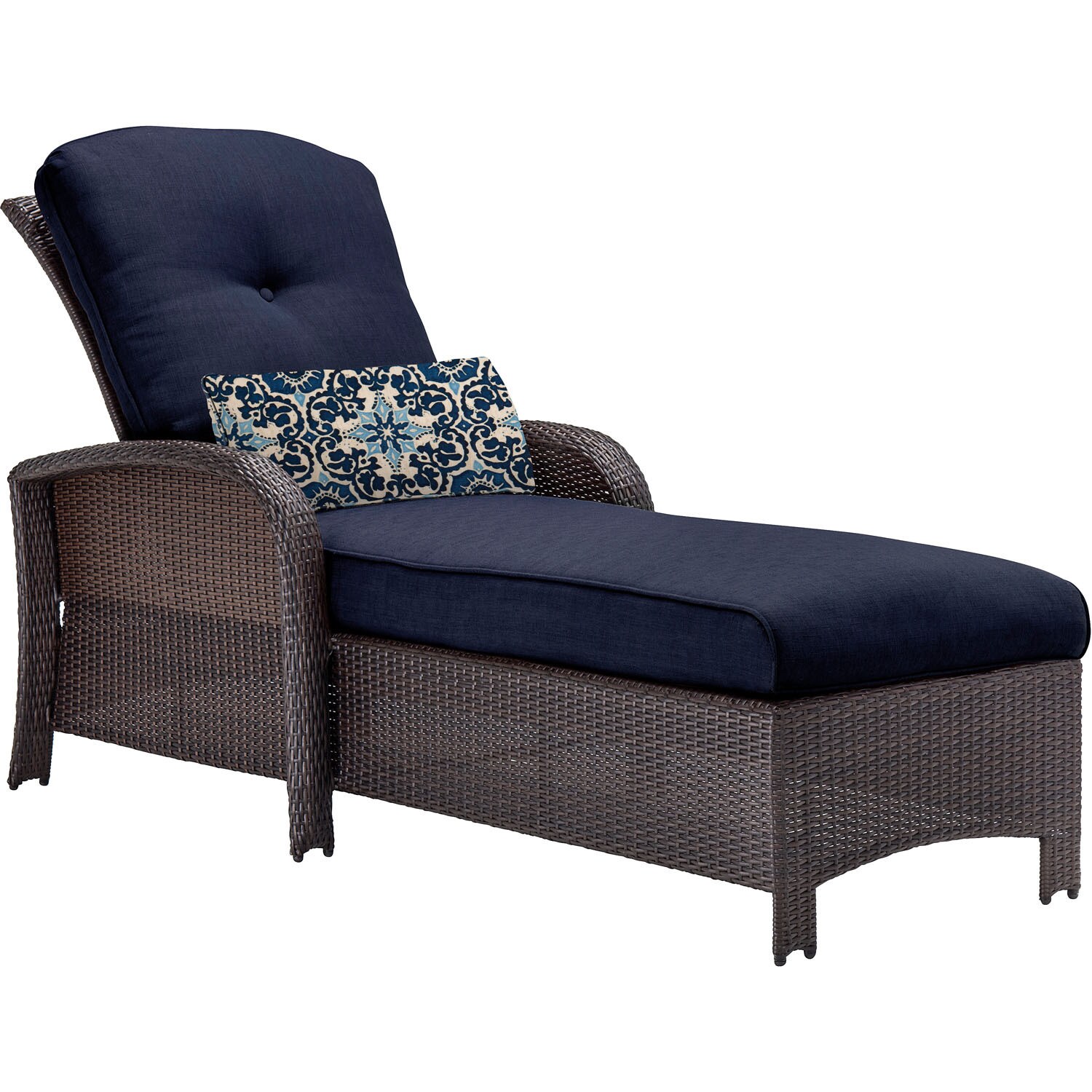 Shop Hanover Outdoor Strathmere Navy Blue Steel Chaise Lounge Chair