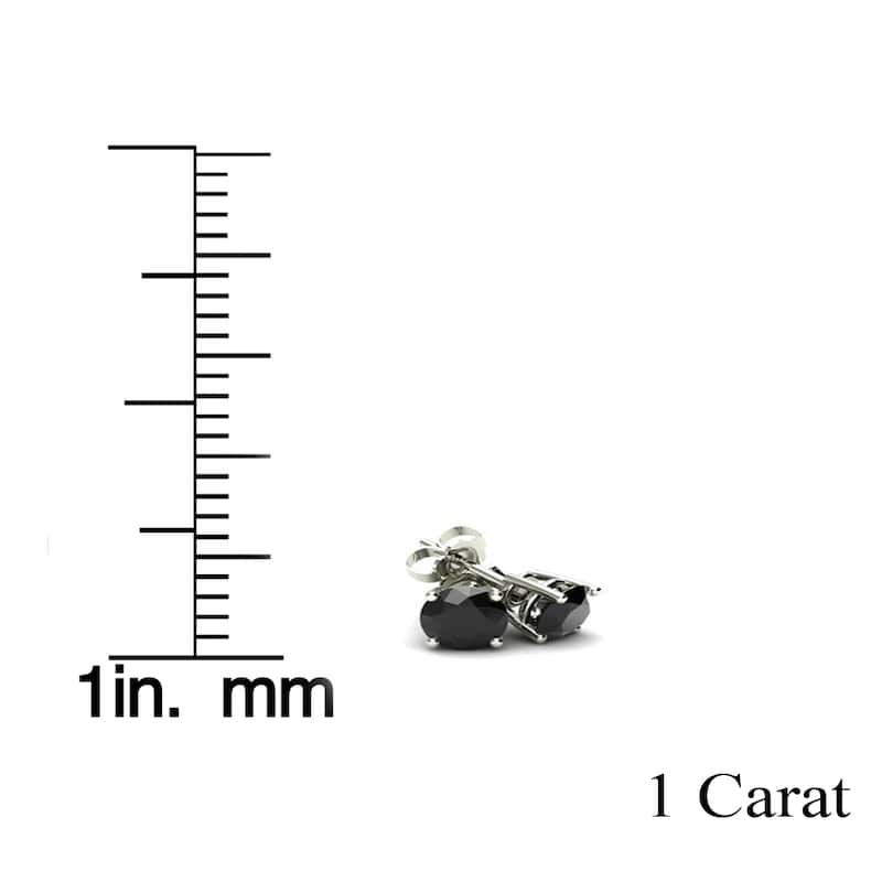 14k Yellow or White Gold 1/2ct to 4ct Treated Black Diamond Studs
