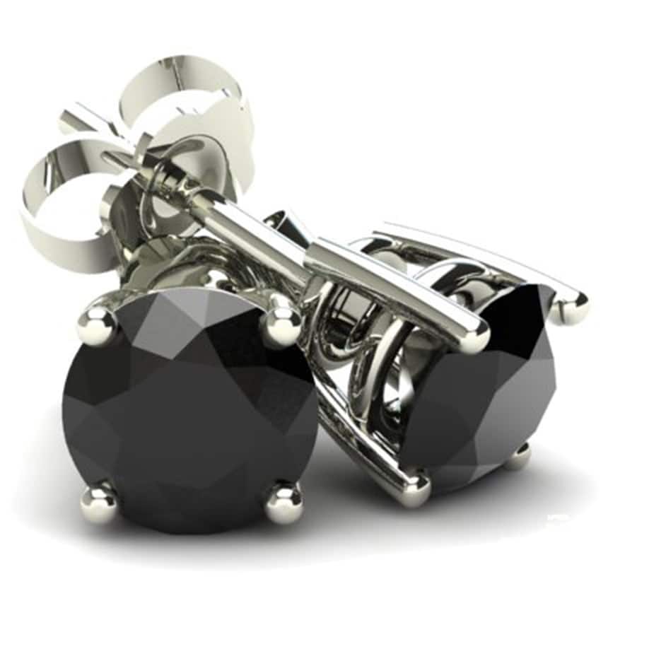 14k Yellow or White Gold 1/2ct to 4ct Treated Black Diamond Studs