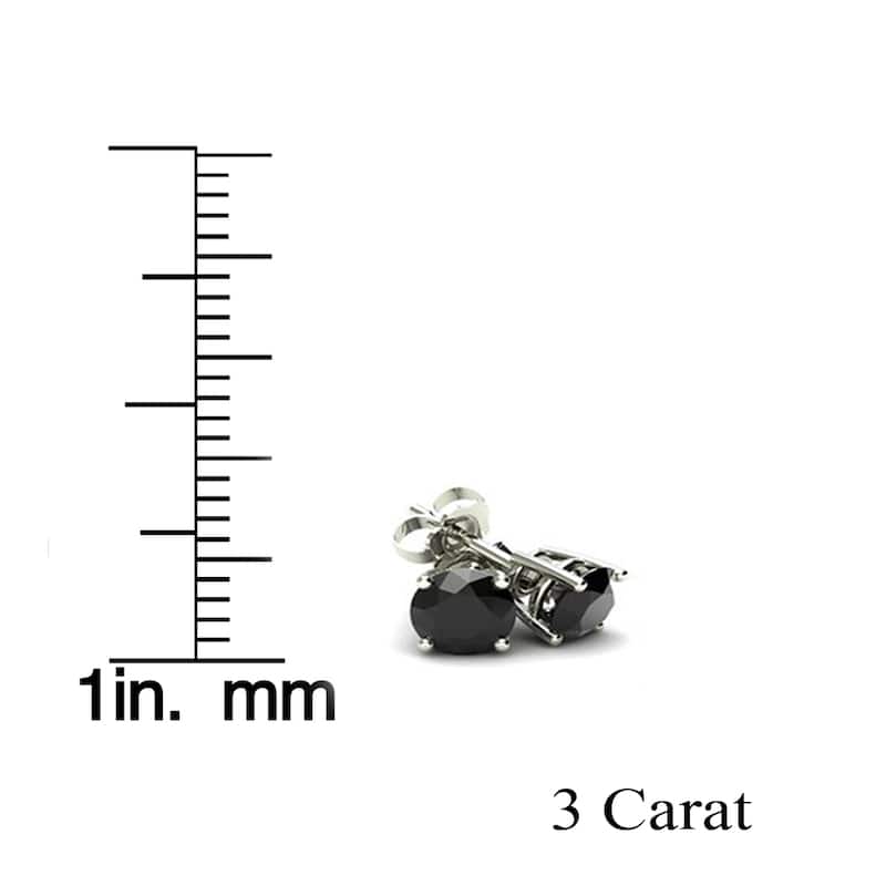 14k Yellow or White Gold 1/2ct to 4ct Treated Black Diamond Studs