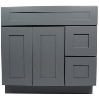 Grey Bathroom Vanities & Vanity Cabinets - Shop The Best Deals For ... - Everyday Cabinets Grey Shaker 36-inch Single Sink Bathroom Vanity Cabinet