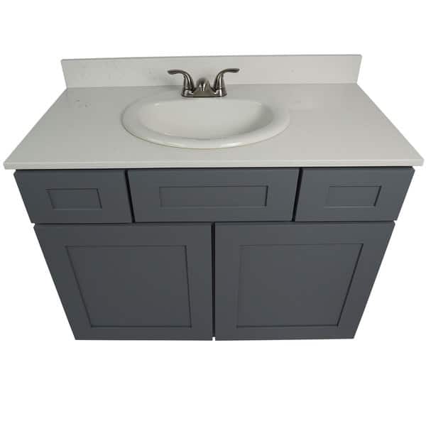 Shop Everyday Cabinets Shaker Grey Wood 42 Inch Single Sink