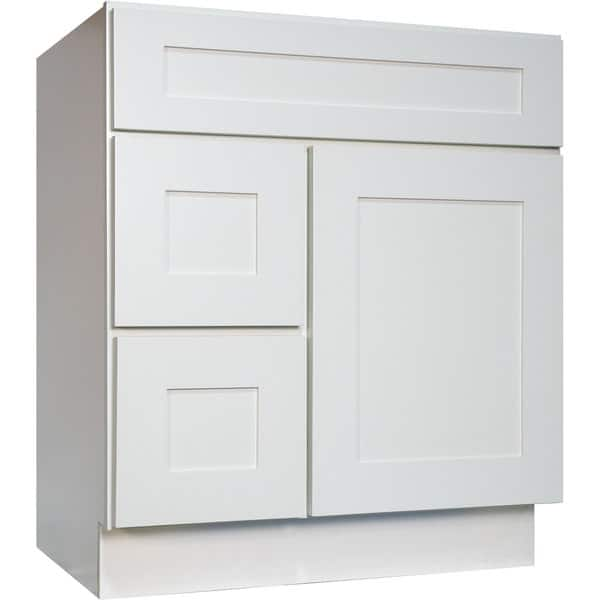 Shop Everyday Cabinets White Shaker 30 Inch Single Sink Bathroom