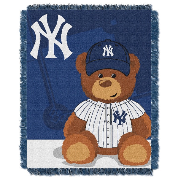 slide 1 of 1, MLB 044 Yankees Field Bear Baby Throw