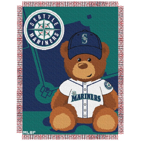 slide 1 of 1, MLB 044 Mariners Field Bear Baby Throw