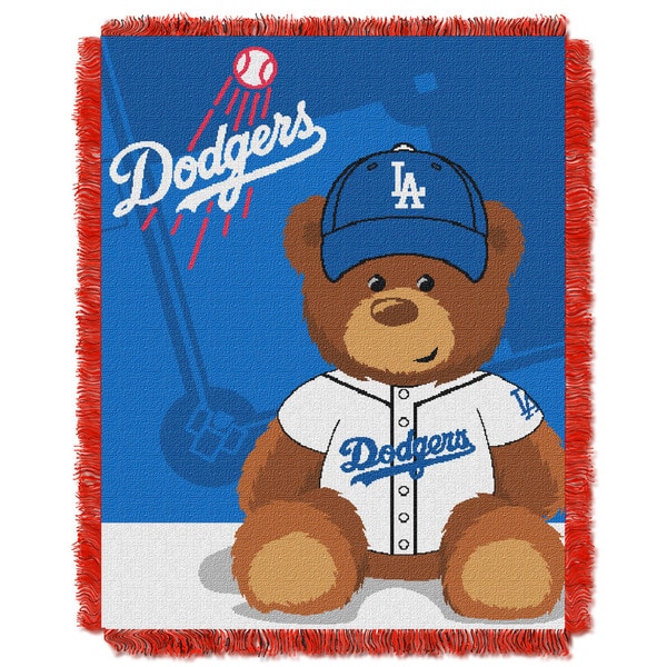 slide 1 of 1, MLB 044 Dodgers Field Bear Baby Throw