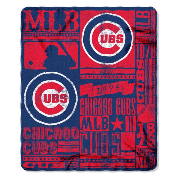 MLB CHICAGO CUBS Blue Reversible Baby Crib Blanket Throw 