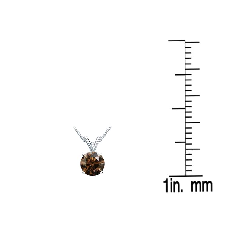 Auriya 1/4ctw Round Solitaire Brown Diamond Necklace 14k Gold (SI1-SI2)
