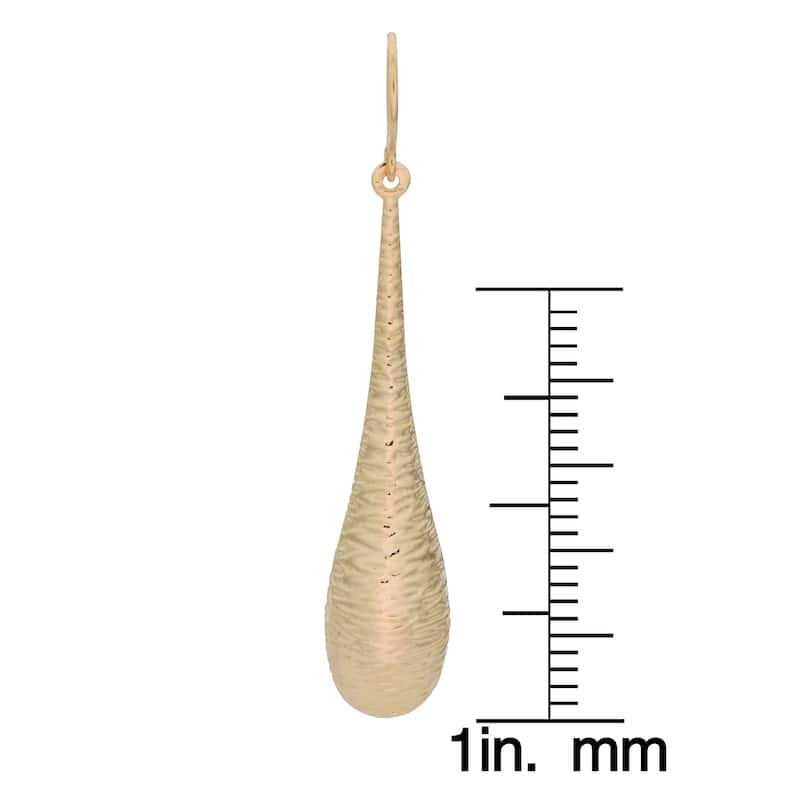 Fremada 14k Yellow Gold Elongated Teardrop Dangle Earrings