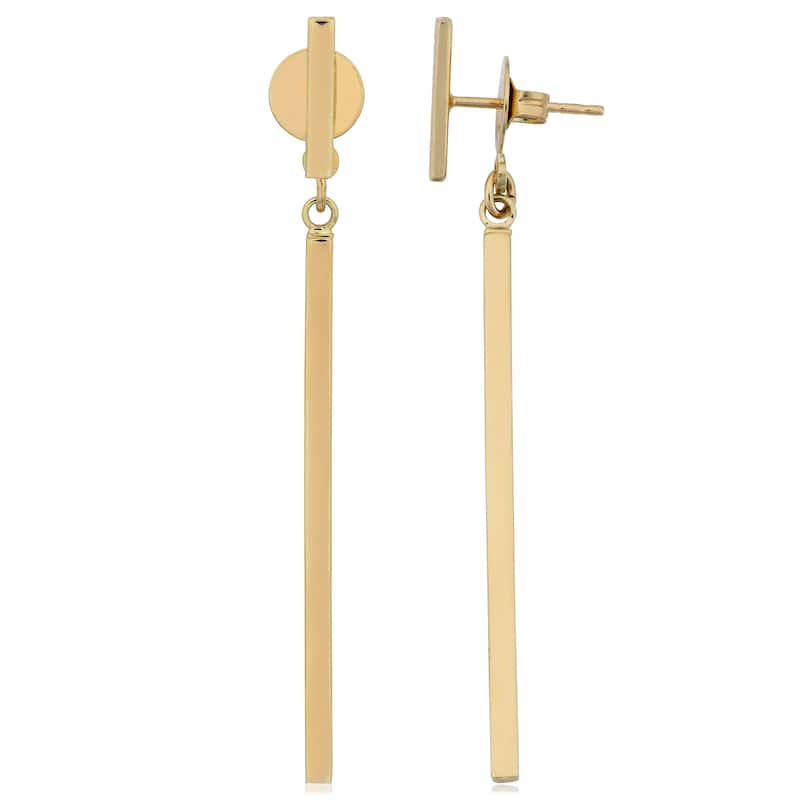 Fremada 14k Yellow Gold High Polish Bar Front Back Earrings