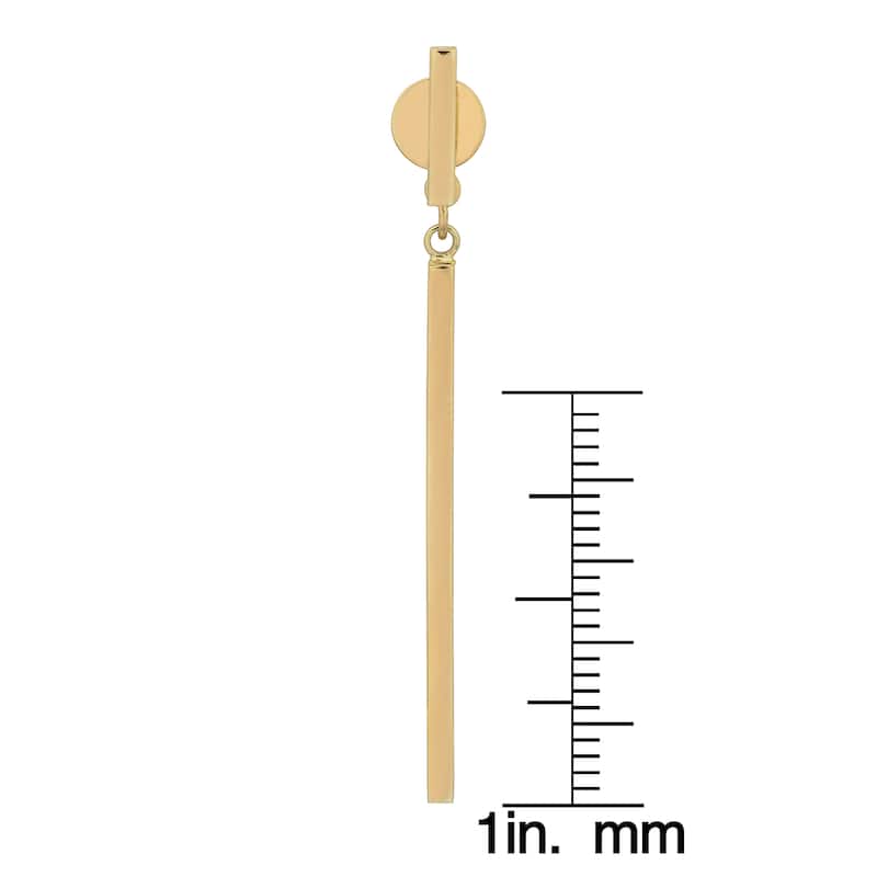 Fremada 14k Yellow Gold High Polish Bar Front Back Earrings