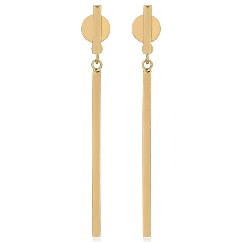 Fremada 14k Yellow Gold High Polish Bar Front Back Earrings